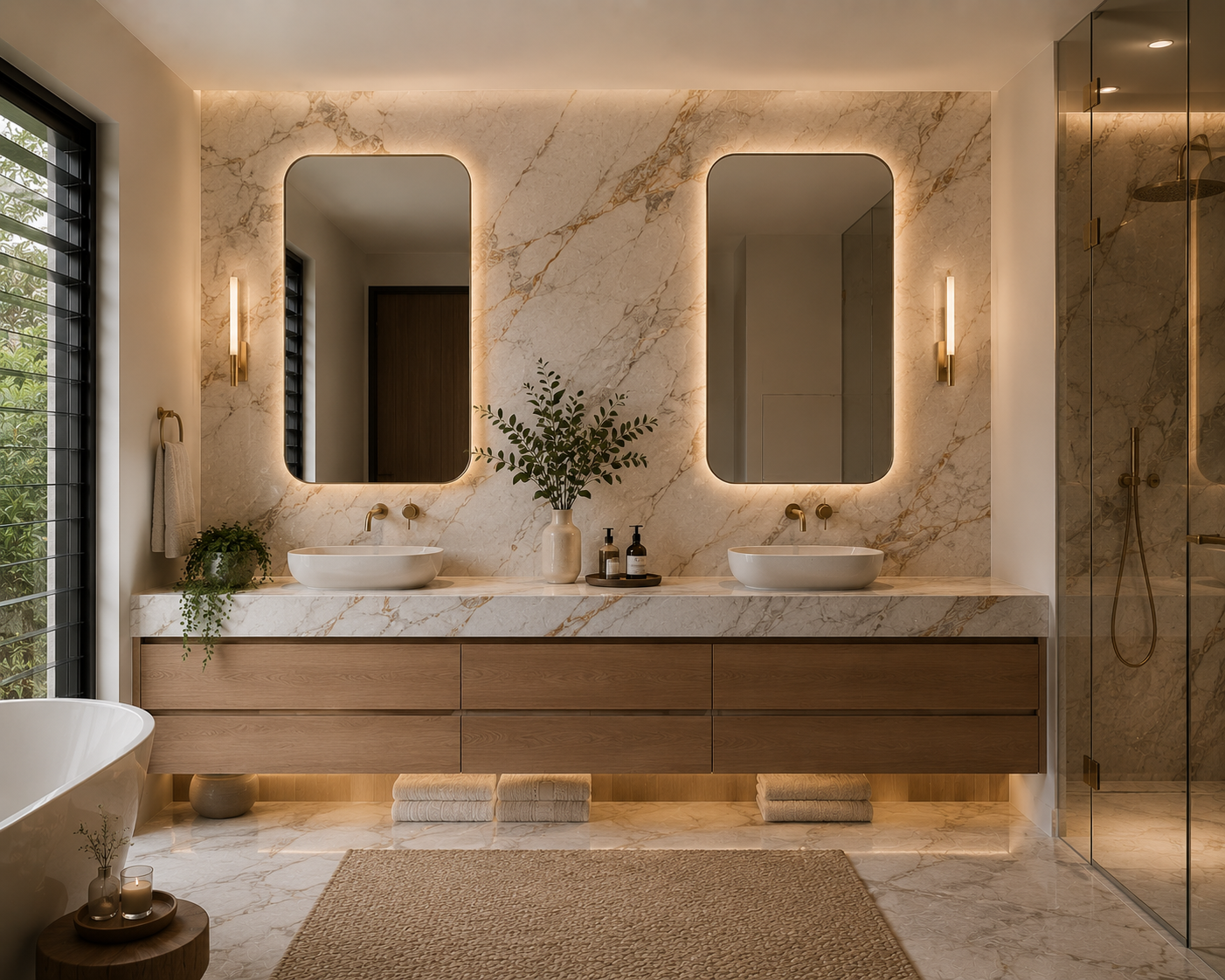 Bathroom vanity cabinetry scene