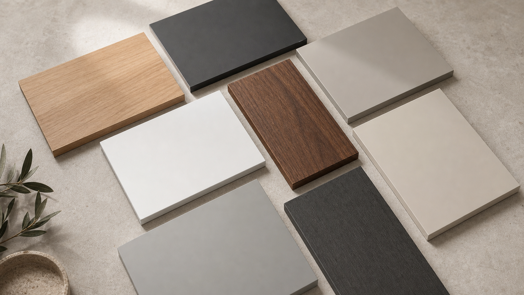 Cabinet finish sample boards