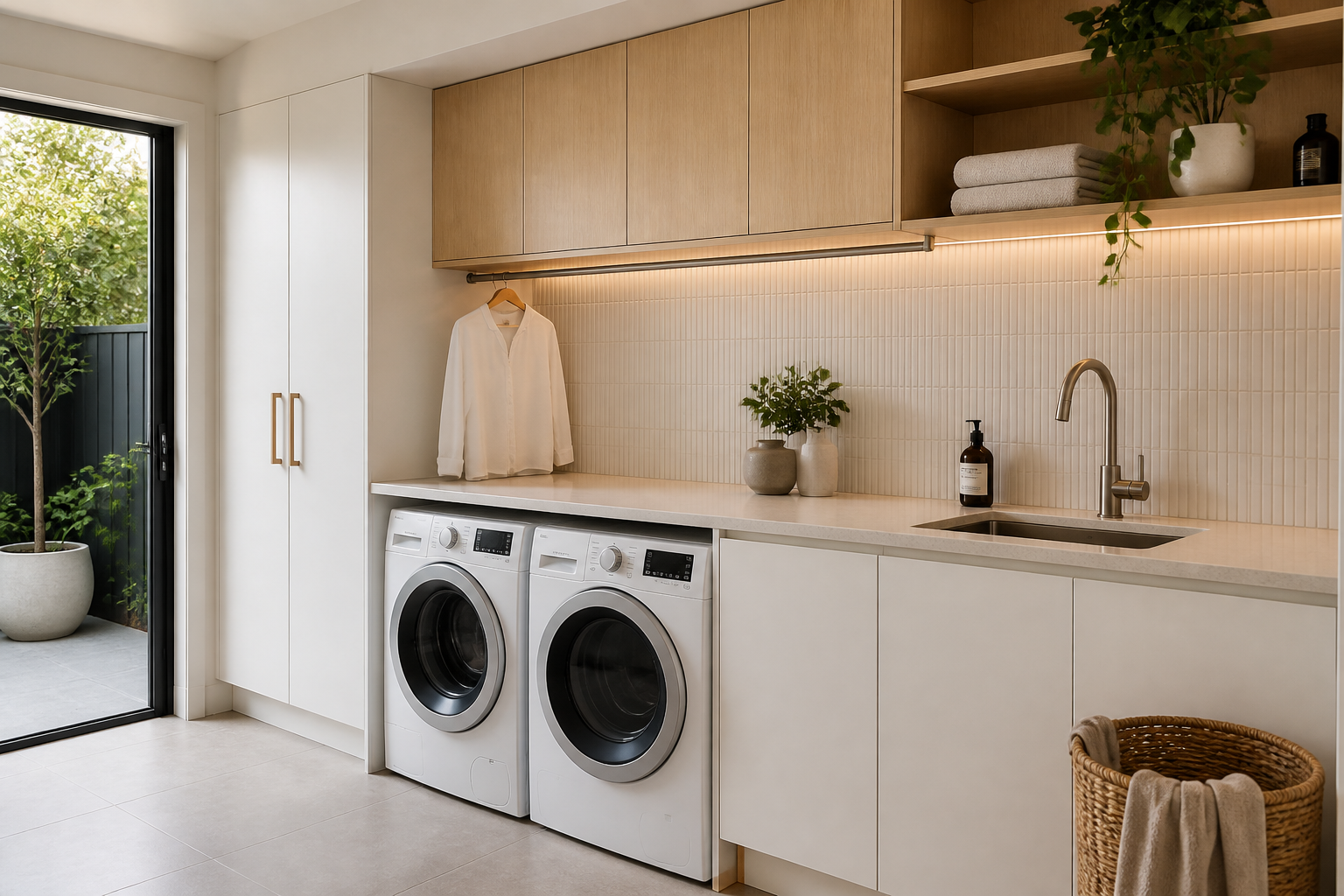 Custom laundry cabinetry