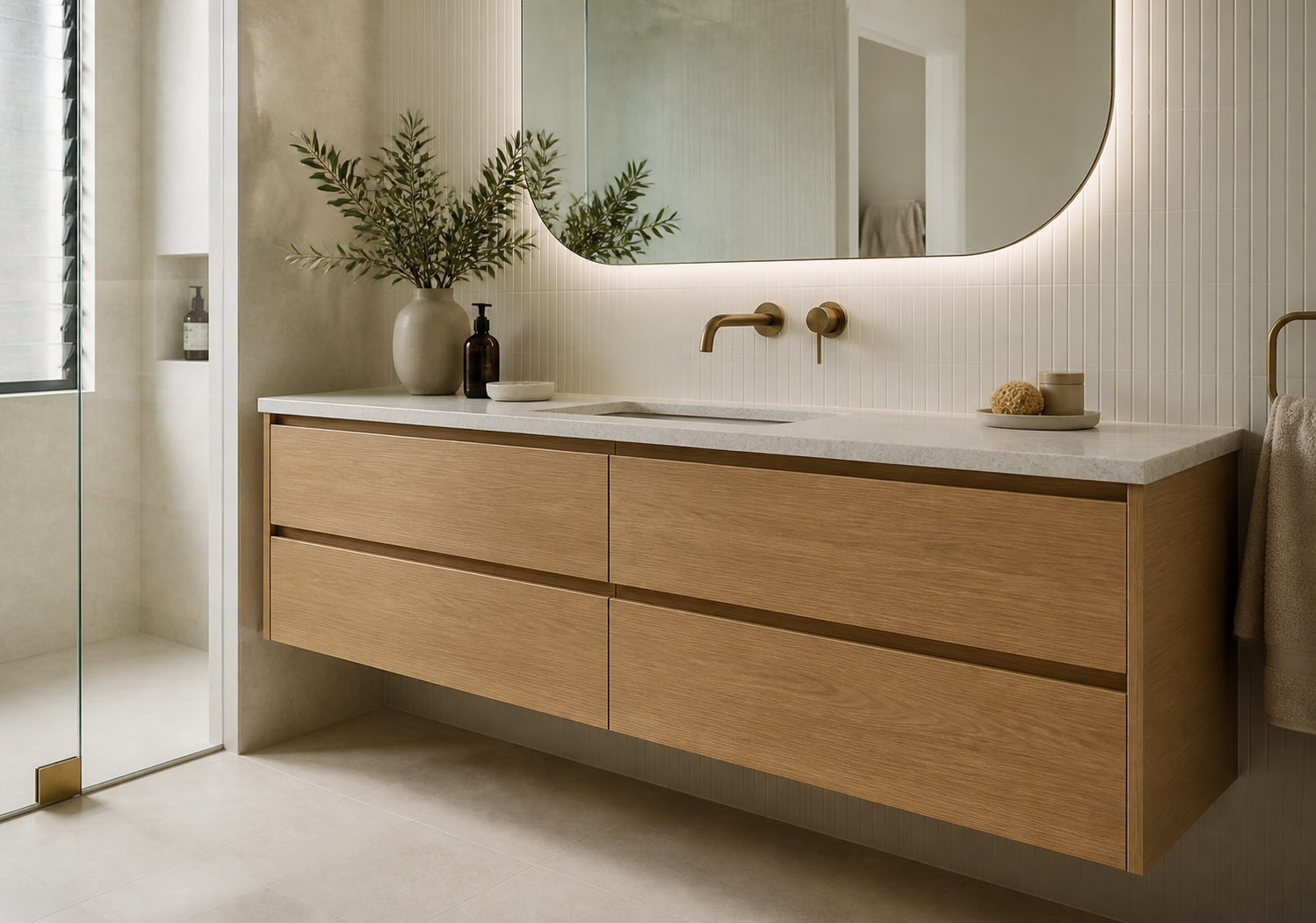Custom timber vanity cabinetry